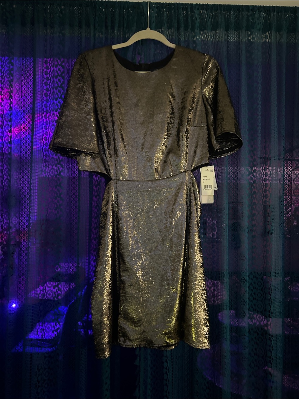 French Connection Black Sequin Mini Dress